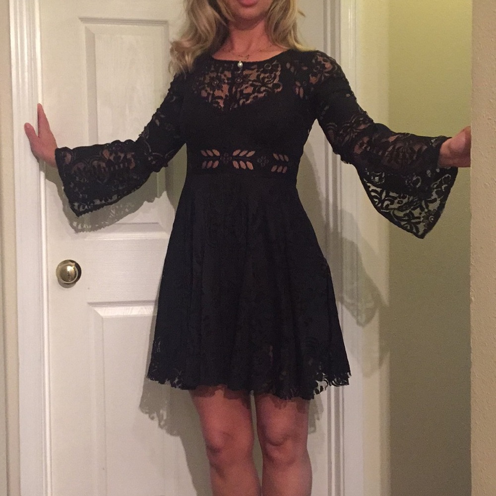Free People Black Lace Dress